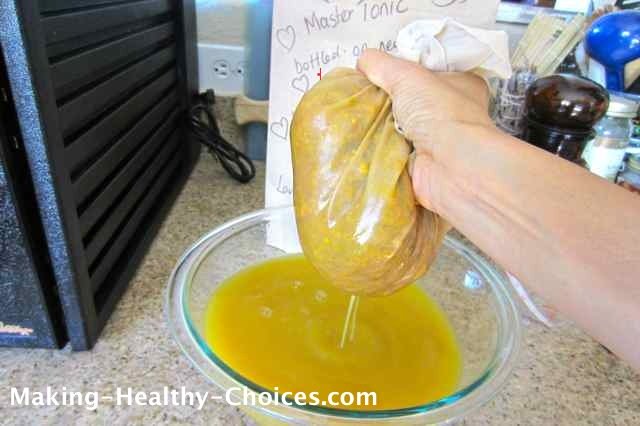 Straining Master Tonic with Nut Milk Bag